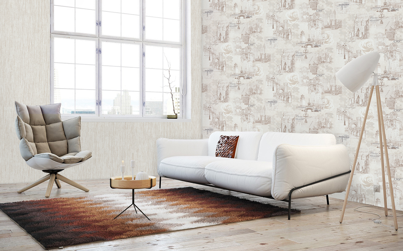 Белый диван в скандинавском стиле