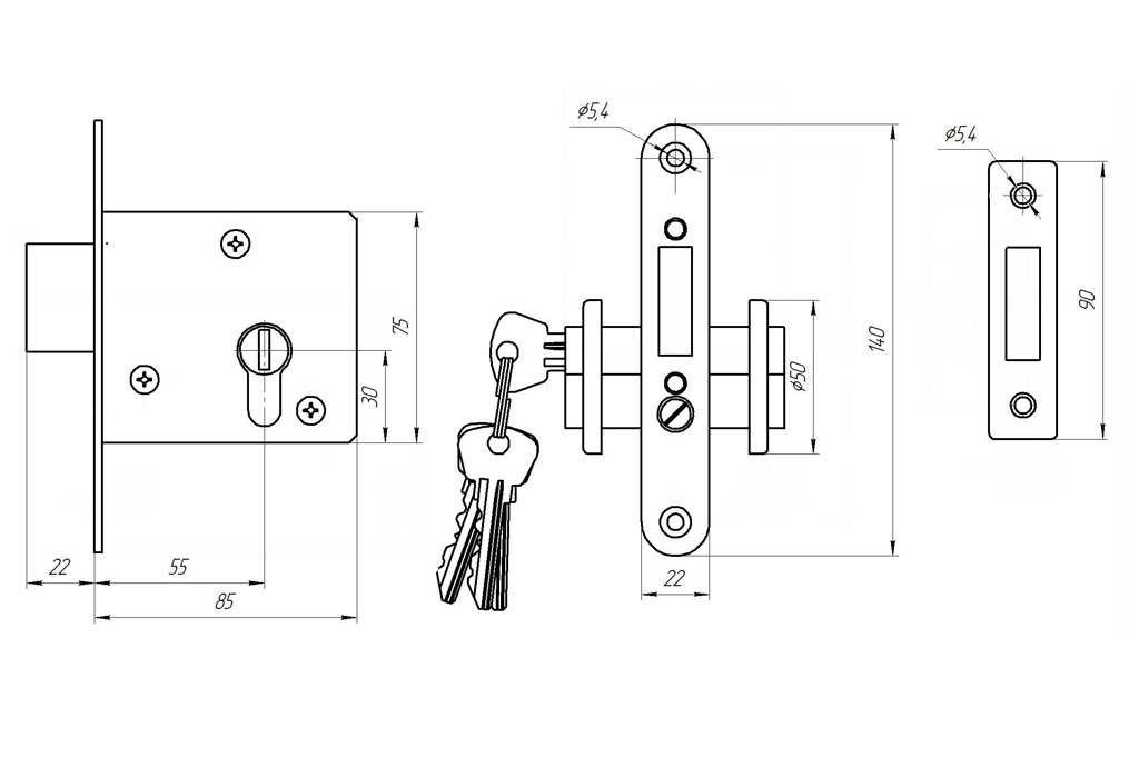 Врезной замок как собрать схема