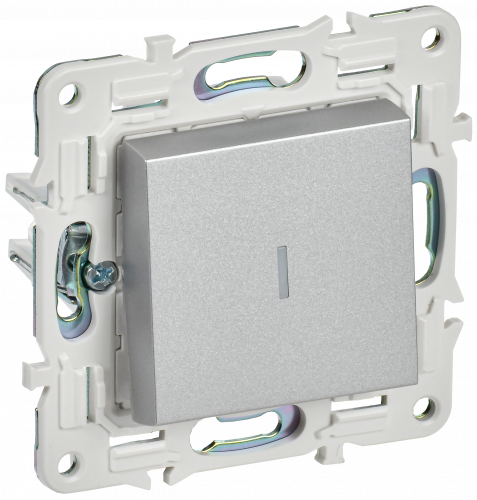 Выключатель SKANDY 1клав с подсвет SK-V10-1-10-K23 механизм серебряный