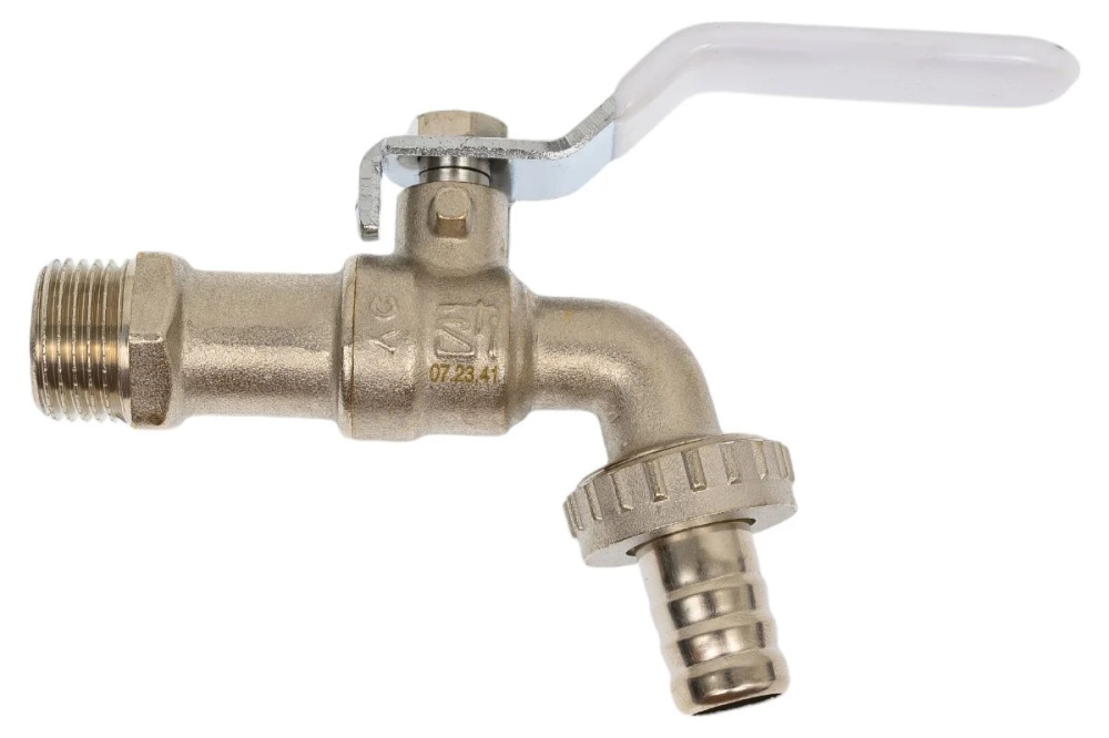 Кран шаровый 1/2" со штуцером ручка садовый STI
