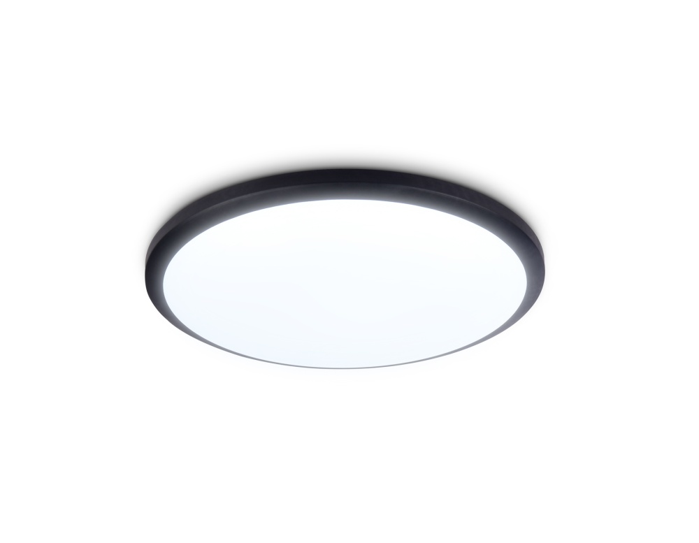 Светильник потолочный FZ1233 BK, чёрный,IP44, 22W 6400K D260*55 (БЕЗ ПДУ) 