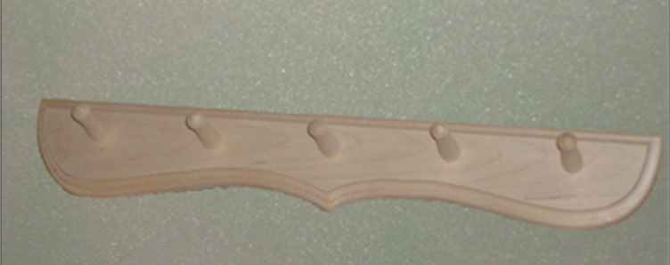 Вешалка на сплошной основе 5 крючков (Липа)