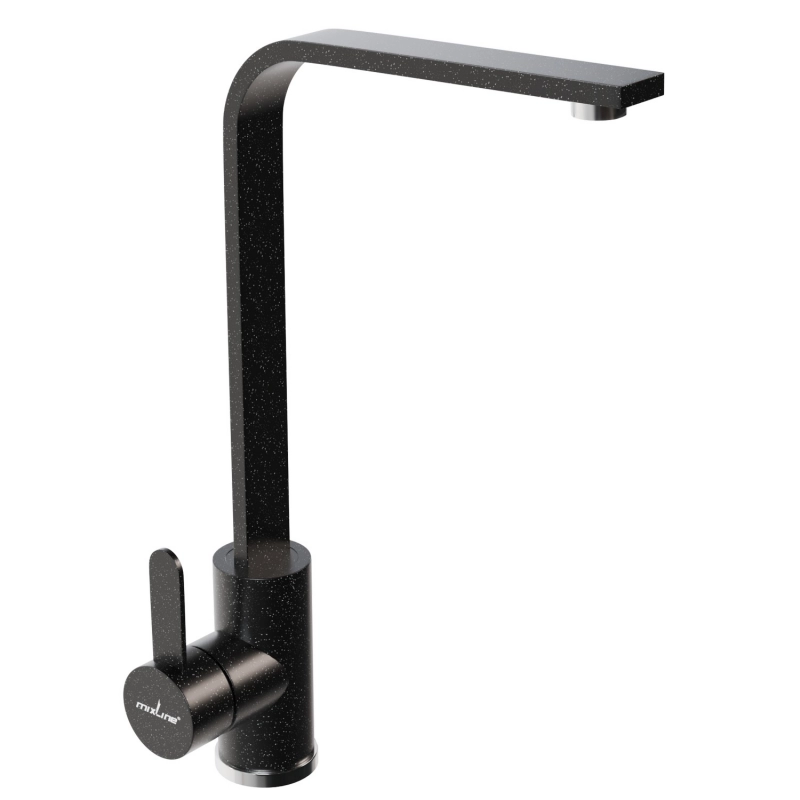 Смеситель кухня MIXLINE ML-GS14 (308) черный высокий излив