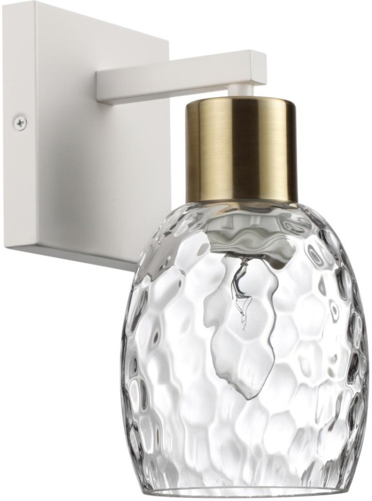 Бра LUMION MODERNI ICE 6583/1W белый/золото/прозрач/металл/стекло E27 1*40W 