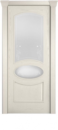 Дверн.полотно Атина Слоновая кость ДО 700  стекло Идель  пескоструй РАСПРОДАЖА 