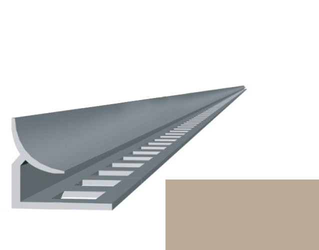 Профиль д/кафеля внутрен. ПВХ, 8 мм т/бежевый 2,5м, арт.013