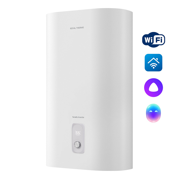 Водонагр Royal Thermo RWH 30 Smalto Inverter 30л, 2,0кВт, X-Heat, Wi-Fi, универс.монтаж, прямоуг.