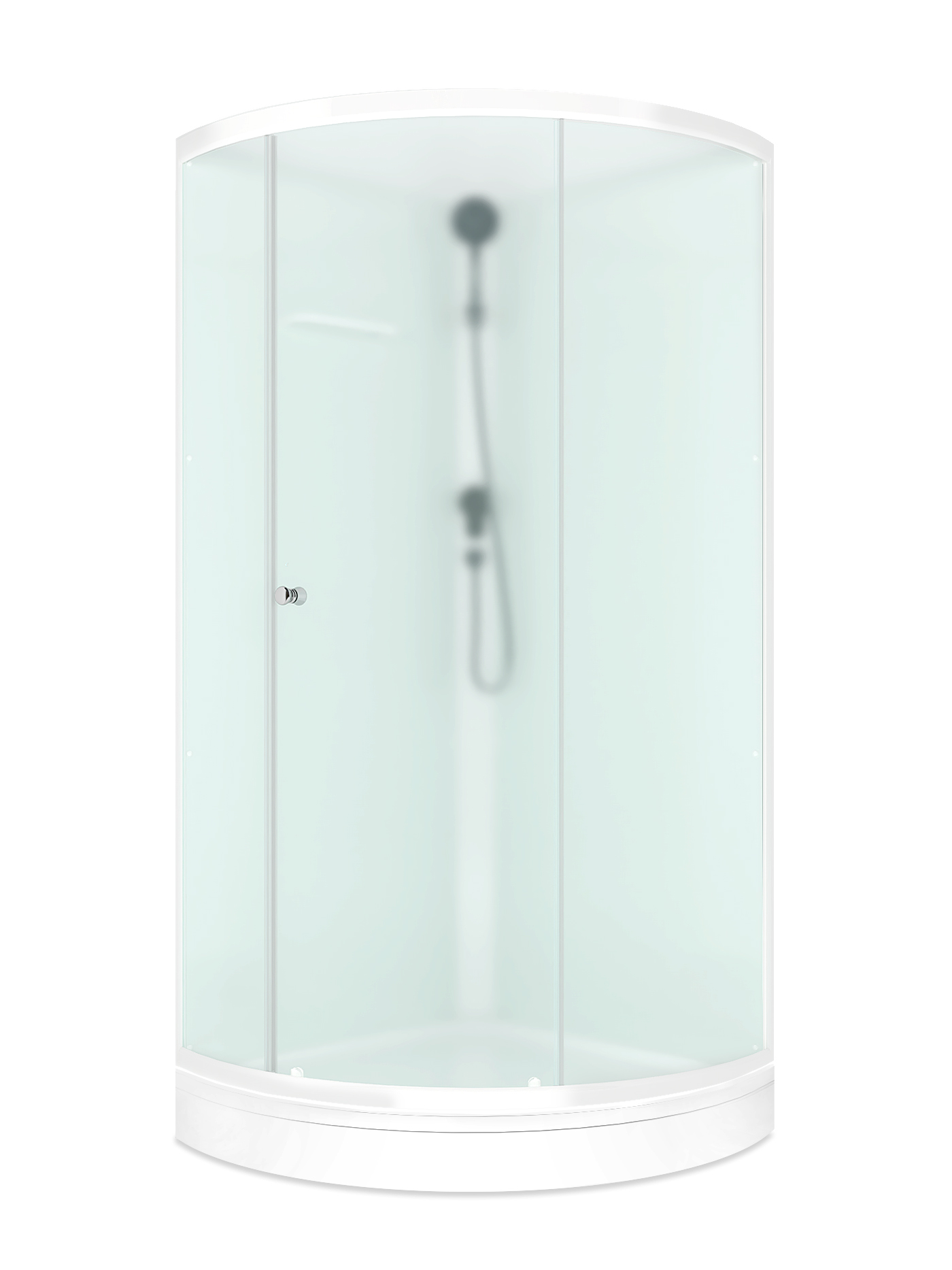 Кабина душевая Domani-Spa Delight Slim 2дв 99, 90*90*218см б/эл., низк.поддон, мат стек./бел.ст