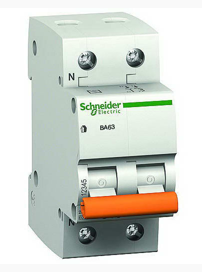 Выключатель автомат 2полюс 25А 1п+N С ВА63 4.5кА Домовой Schneider Electric 11215