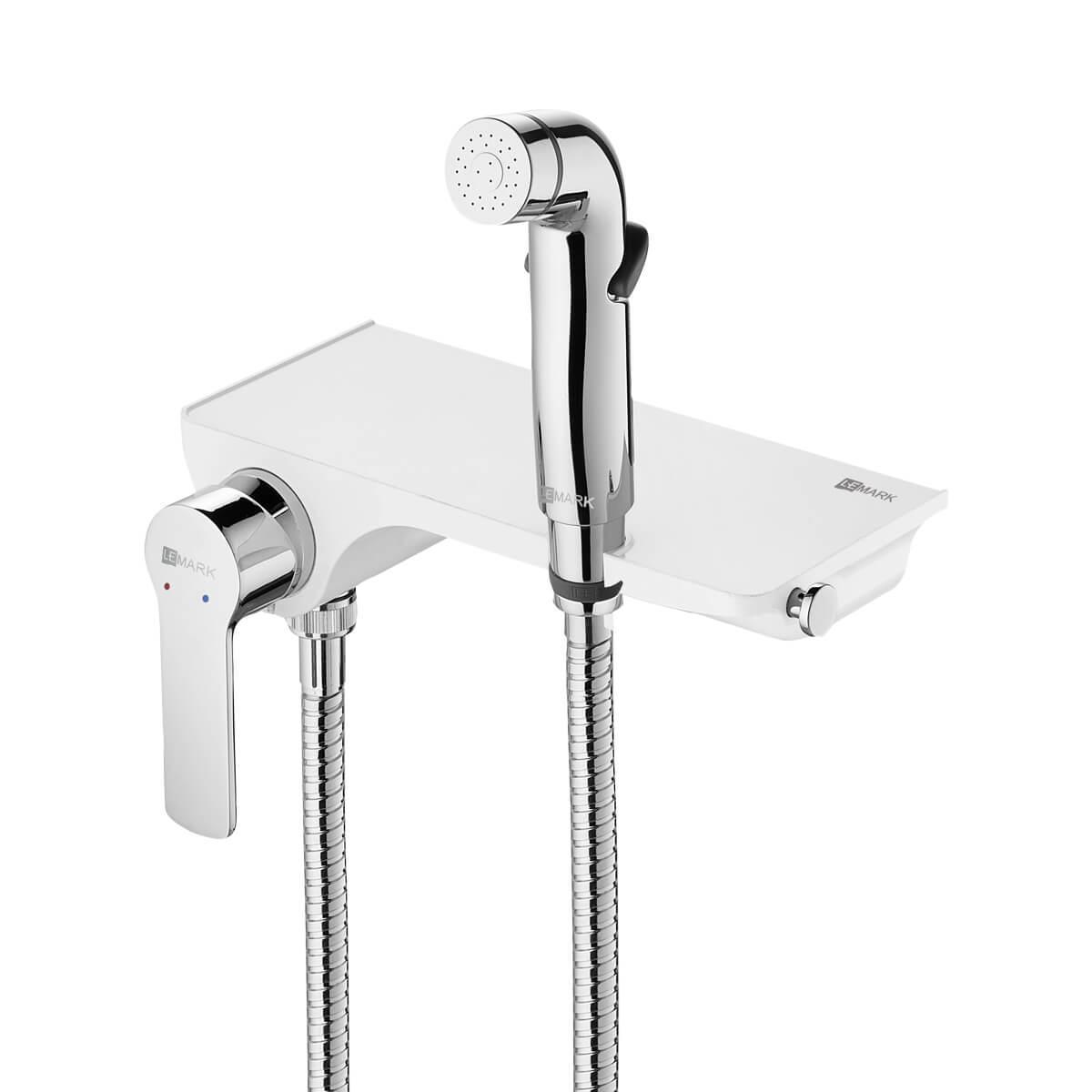 Смеситель встраиваемый Лемарк Соло с гиг. душем белый LM7168CW Чехия