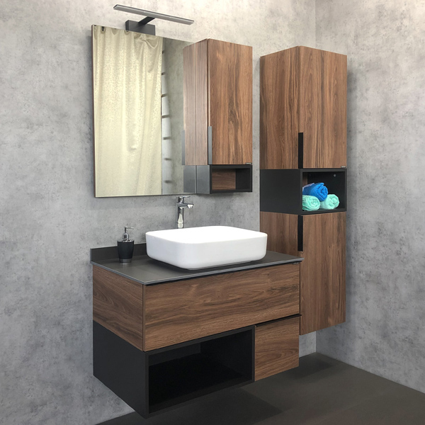 COMFORTY. Шкаф-колонна "Штутгарт-40" дуб тёмно-коричневый