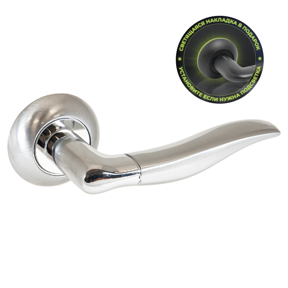 Ручка дверная АЛЛЮР АРТ ВАГНЕР SC/CP 1292  мат.хром/хром, 10903, заказ