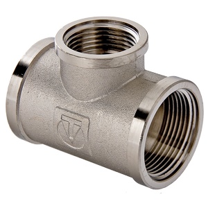 Тройник переходной 3/4"х1/2"х3/4" г/г/г никель