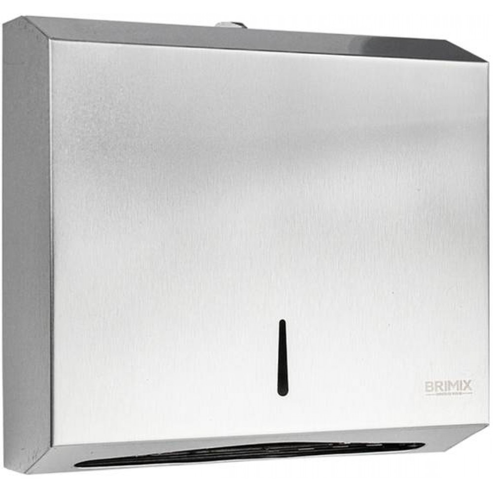 Диспенсер для полотенец листовых Z-сложения, BRIMIX нерж.сталь матовый 901