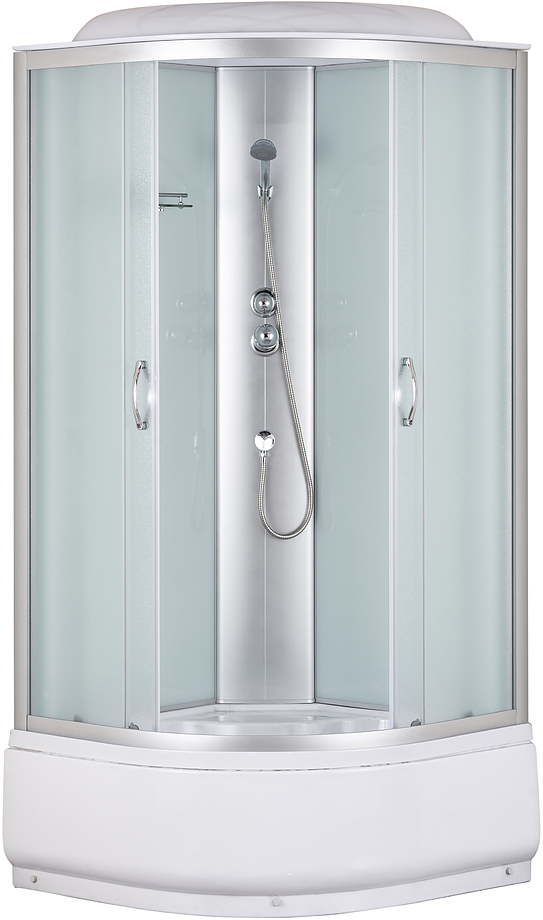 Кабина душевая Taliente TA-9090M 90*90  глуб. поддон/,бел. стенки/мат. стекло (3места)