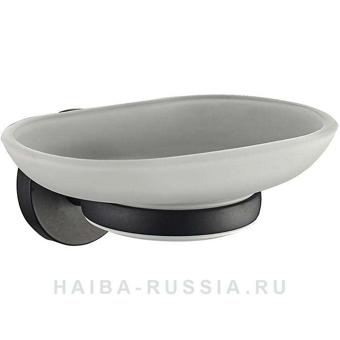 Мыльница настенная стекло черный HB8702 HAIBA