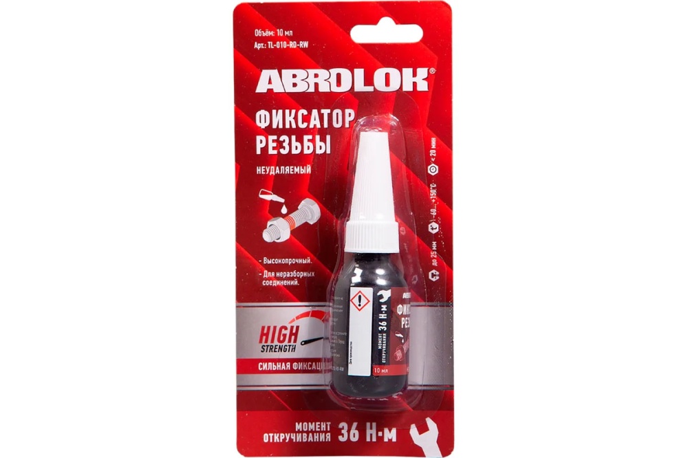 Фиксатор резьбы ABRO MASTERS красный (неудаляемый) 10 мл TL-010-RD-RW 
