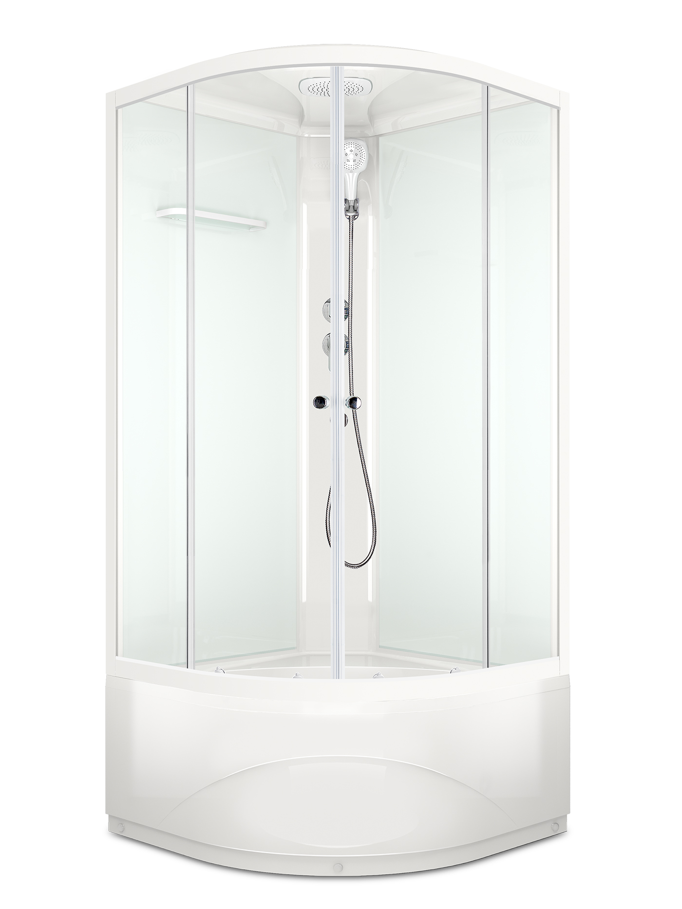 Кабина душевая Domani-Spa Delight 110 Slim 2дв  high 100*100*218 без эл./выс.поддон/бел.стенки/мат