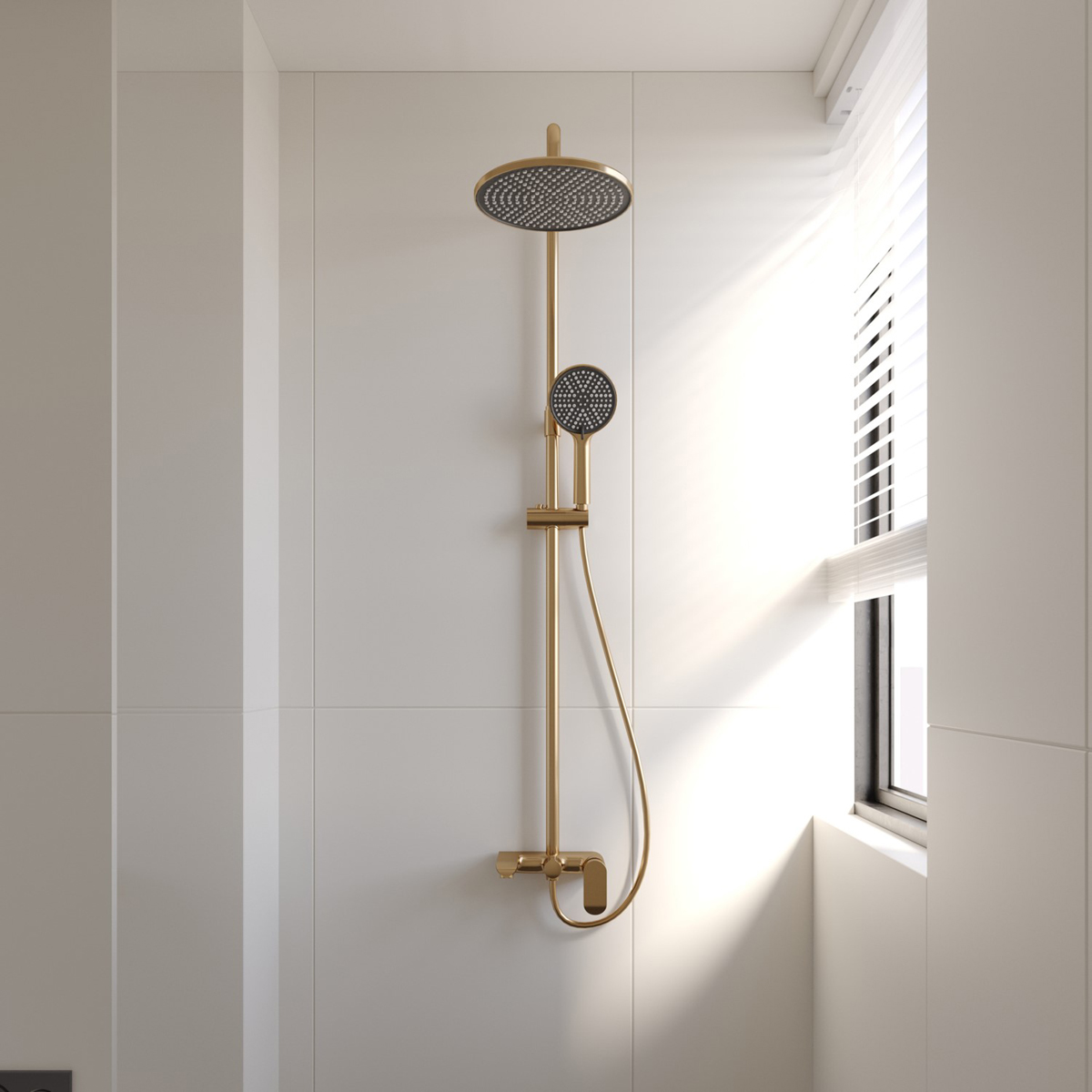 Душевая стойка Veconi FERRI арт. FE-110-G-C4 (золото брашинг)