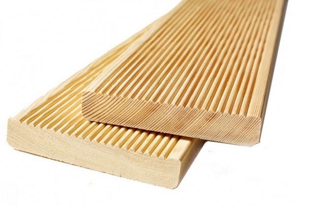 Доска террасовая 4,0*0,140*0,024 лиственница вельвет Сорт ВС (уп, 4шт 2,24м2)