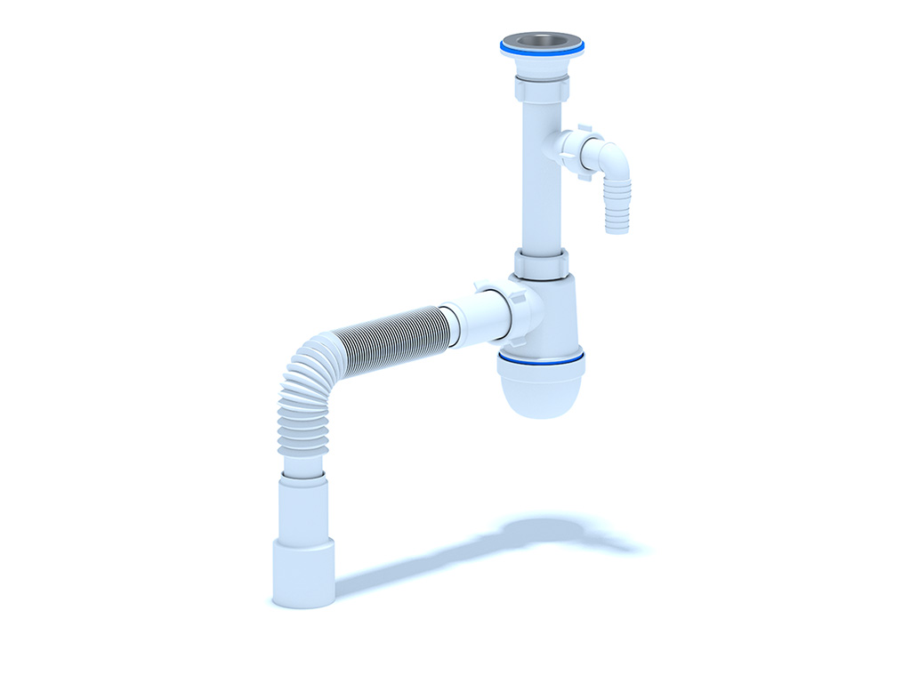 Сифон 1 1/4"*40  С1315 АНИ с отводом и гибкой трубой 40x40/50