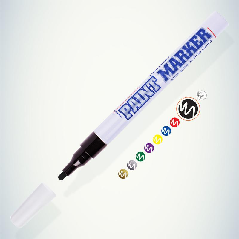 Маркер-краска строительный, PAINT MARKER Slim 2мм, нитро-основа, черный MunHwa Б0048235