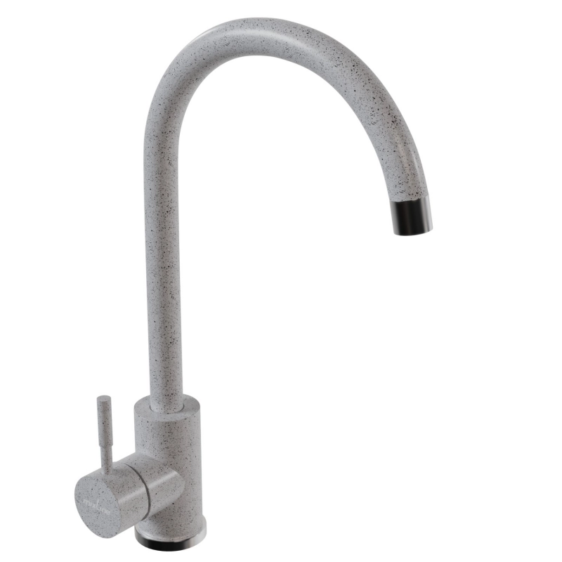 Смеситель кухня MIXLINE ML-GS15 (310) серый высокий излив