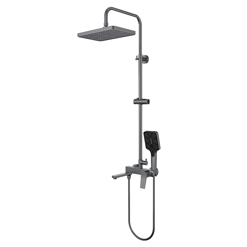Душевая стойка с тропическим душем и смесителем OSGARD BRETTA GUN GREY А52050 вороненая сталь