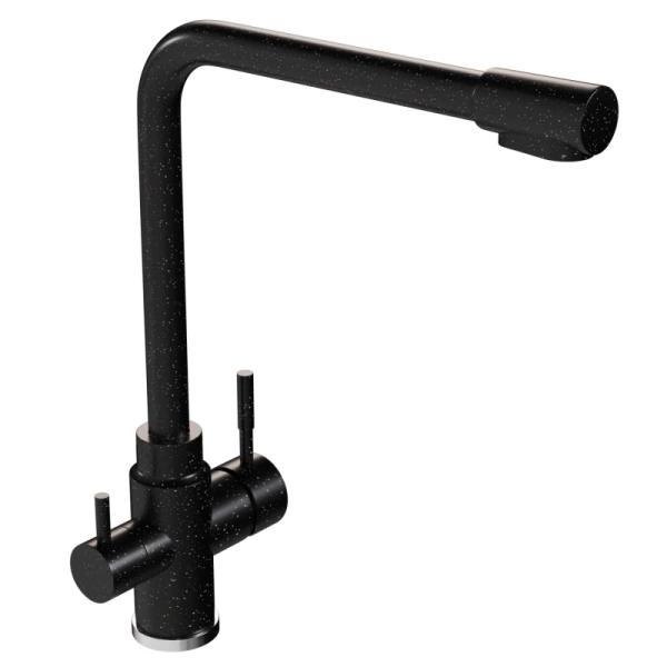 Смеситель кухня MIXLINE ML-GS13 (308) черный с выходом для питьевого фильтра