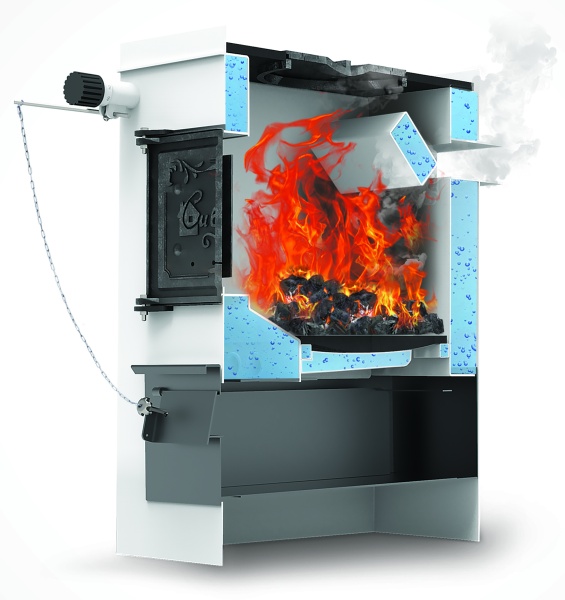 Котел твердотопливный КВО-20 варочная плита, D150, 200м2, 1атм, НМК