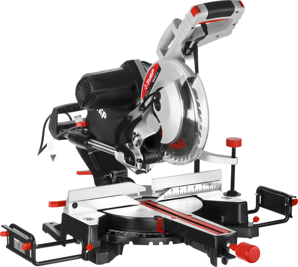 Пила торцовочная ЗПТ-255-1800 ПЛ, 1800вт, 255/30мм, пропил 90мм, с протяжкой, ЗУБР