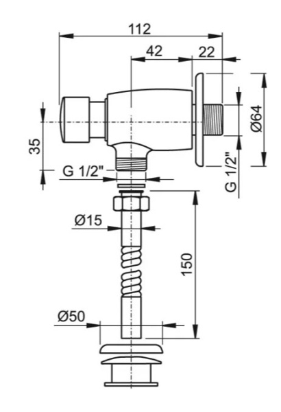 Писсуар Гала Santek (с креплением, без сифона)