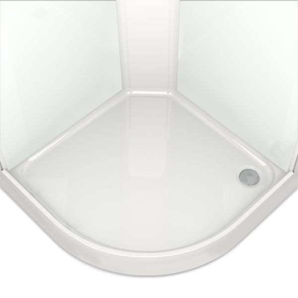 Кабина душевая Domani-Spa Delight Slim 2дв 110, 100*100*218 б/электр., низк. под, мат.стек., бел.ст