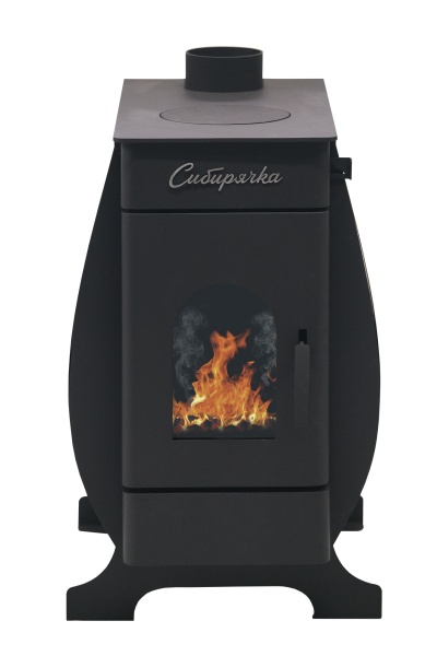 Печь отопительно-варочная (воздухогрейная) Сибирячка-9, кожух нержавейка, 150м3, D115, НМК