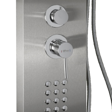 Душевая панель GFmark "тропический душ" ГРАФИТ с двумя лейками, корпус нерж.сталь 5521