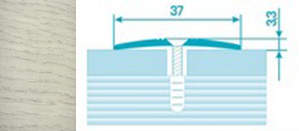 Порог ПС 03 90 шир 37мм Дуб арктик 105