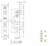 Замок врезной KALE 153 30mm W/B никель б/о, б/н, б/мех.секр. м/о 85мм 10417