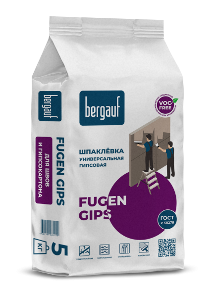 Шпатлевка BERGAUF Fugen Gips гипсовая 5 кг