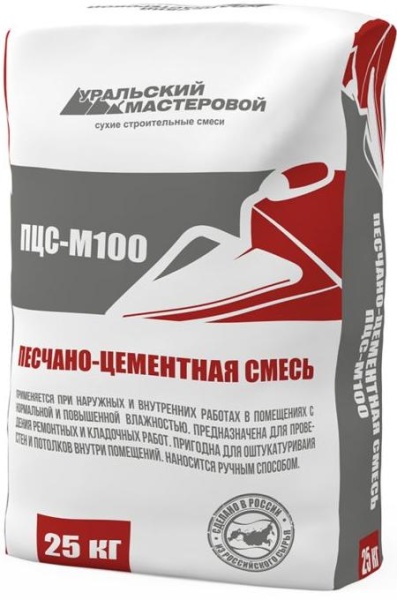 Смесь д/кладки ЦПС М-100  Уральский мастеровой 25,0кг 
