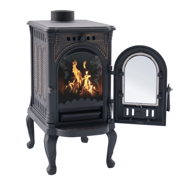 Печь-камин СИБИРЬ-6 чугун, 120м3, D115, НМК