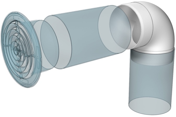 Колено круглое d=150 мм ЭРА 15ККП 