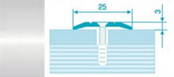 Порог ПС 01 135 шир 25мм серебро люкс 01л