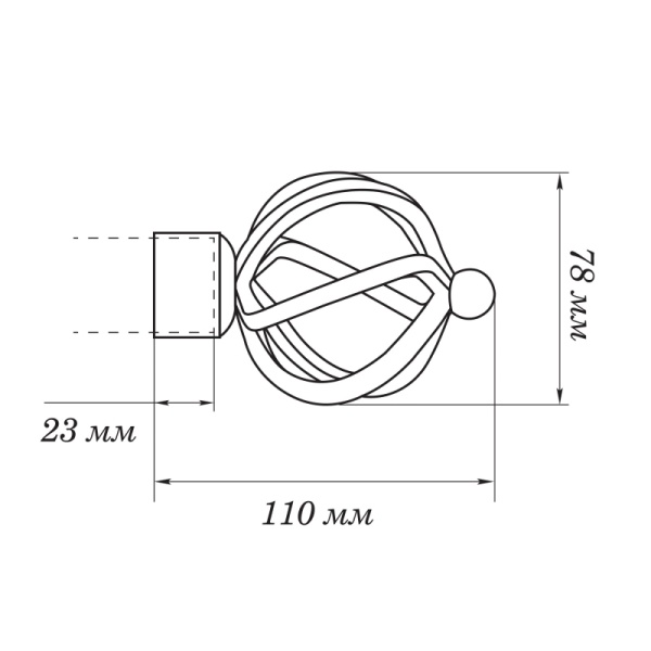 Наконечник д.16 Золото антик Булава