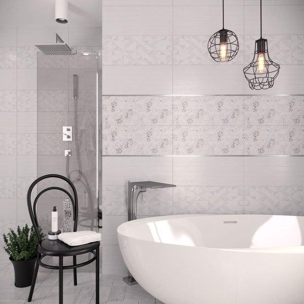 Плитка 250*600 GC Bianca white wall 01