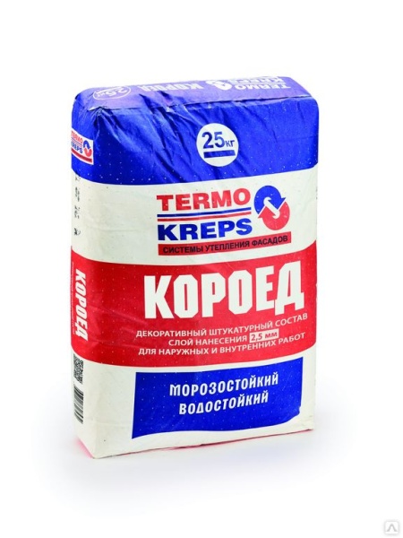 Штукатурка декоративная КРЕПС TERMOKREPS Короед 2,5мм 25кг фасадная белая