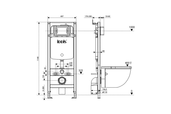 Система инсталляции IDDIS Optima Home 2 в 1 инст. и клавиша смыва OPH0000i32K белая