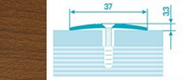 Порог ПС 03 180 шир 37мм орех 088