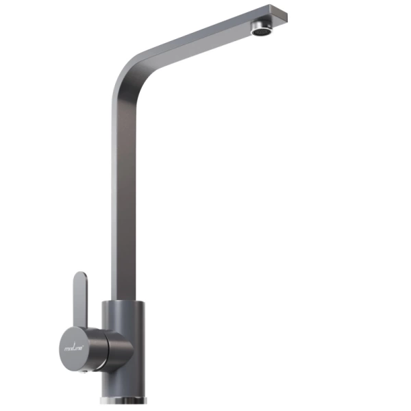Смеситель кухня MIXLINE ML-GS14 (342) графит высокий излив