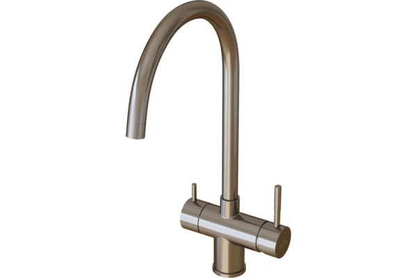 Смеситель кухня MIXLINE MLSS-0326 сатин с подключением к фильтру