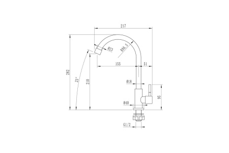 Смеситель кухня MIXLINE MLSS-0322 сатин моно 518614